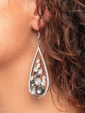 Paparazzi Jewelry Accessories - Tempest Twinkle - Silver Earrings - Vintage